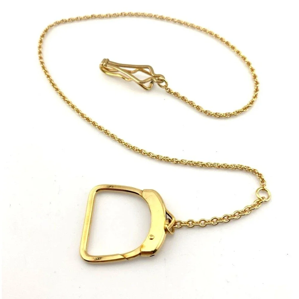 Vintage Swank 12K Gold Filled Belt Clip Key Holder Rope Wallet Fob Chain 18.5